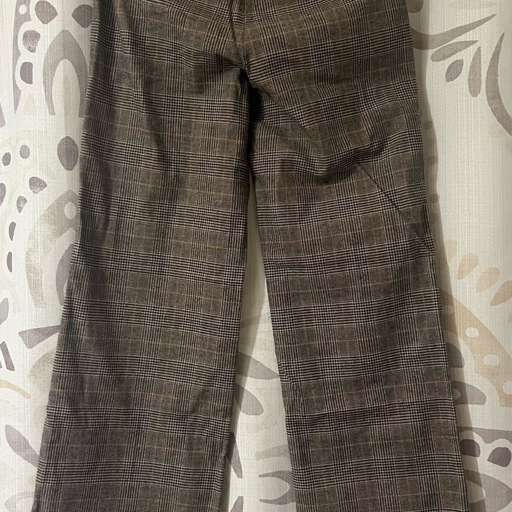 GAP Women's Tan Plaid Wide Leg Pants